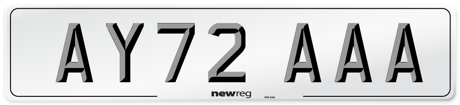 AY72 AAA Number Plate from New Reg